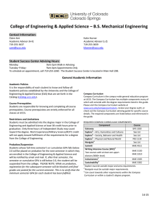 College of Engineering &amp; Applied Science – B.S. Mechanical Engineering