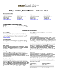 College of Letters, Arts and Sciences – Undecided Major Contact Information: