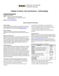 College of Letters, Arts and Sciences - Anthropology Academic Advising Hours: