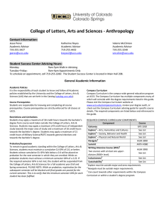 College of Letters, Arts and Sciences - Anthropology Contact Information: