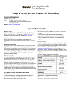 College of Letters, Arts and Sciences – BS Biochemistry