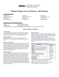 College of Letters, Arts and Sciences – BA Chemistry Contact Information: