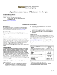 College of Letters, Arts and Sciences – BA Biochemistry –... Academic Advising Hours: General Academic Information