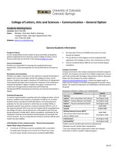 College of Letters, Arts and Sciences – Communication – General... Academic Advising Hours: General Academic Information