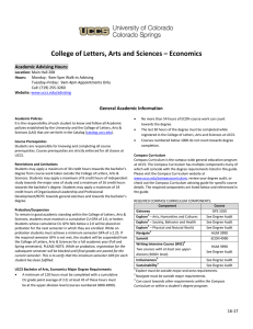 College of Letters, Arts and Sciences – Economics Academic Advising Hours: