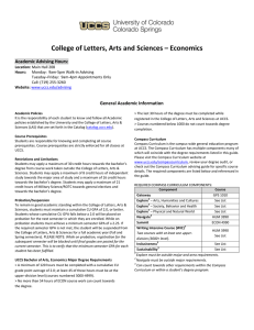 College of Letters, Arts and Sciences – Economics Academic Advising Hours: