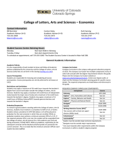 College of Letters, Arts and Sciences – Economics Contact Information: