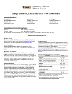 College of Letters, Arts and Sciences – BA Mathematics Contact Information: