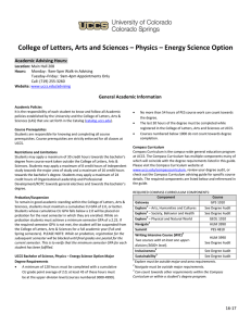 College of Letters, Arts and Sciences – Physics – Energy... Academic Advising Hours: General Academic Information