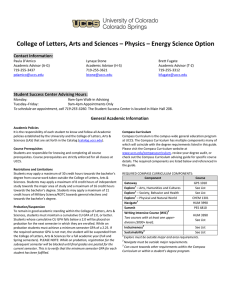 College of Letters, Arts and Sciences – Physics – Energy... Contact Information: