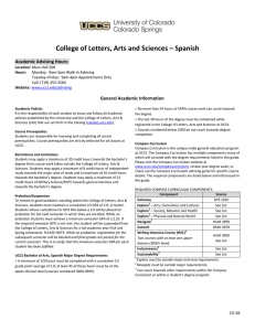 College of Letters, Arts and Sciences – Spanish Academic Advising Hours: