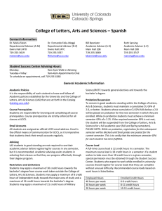 College of Letters, Arts and Sciences – Spanish Contact Information: