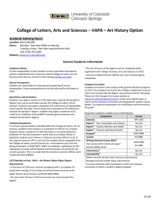 College of Letters, Arts and Sciences – VAPA – Art... Academic Advising Hours: General Academic Information
