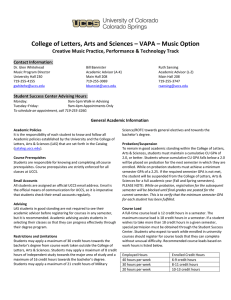 College of Letters, Arts and Sciences – VAPA – Music... Creative Music Practice, Performance &amp; Technology Track Contact Information: