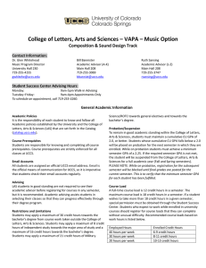 College of Letters, Arts and Sciences – VAPA – Music... Composition &amp; Sound Design Track Contact Information: