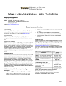 College of Letters, Arts and Sciences – VAPA – Theatre... Academic Advising Hours: General Academic Information