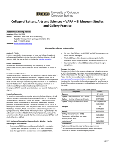 College of Letters, Arts and Sciences – VAPA – BI... and Gallery Practice Academic Advising Hours: