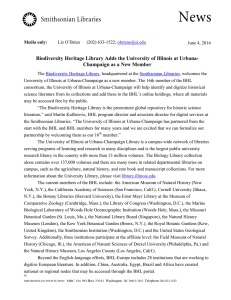 Biodiversity Heritage Library Adds the University of Illinois at Urbana-