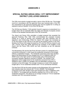 ANNEXURE 4 SPECIAL RATING AREAS (SRA) / CITY IMPROVEMENT