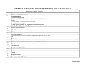 UTILITY SERVICES - SOLID WASTE MANAGEMENT DEFINITIONS (COLLECTIONS AND DISPOSAL)