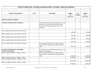 UTILITY SERVICES - WATER &amp; SANITATION - WATER - MISCELLANEOUS