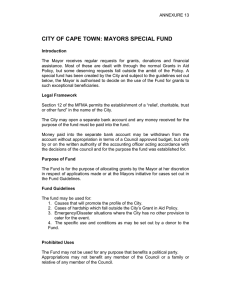 CITY OF CAPE TOWN: MAYORS SPECIAL FUND