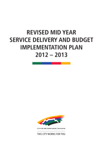 REVISED MID YEAR SERVICE DELIVERY AND BUDGET IMPLEMENTATION PLAN 2012 – 2013