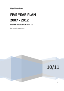 10/11 FIVE YEAR PLAN 2007 - 2012