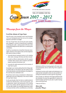 Cape Town  2007 – 2012 Message from the Mayor
