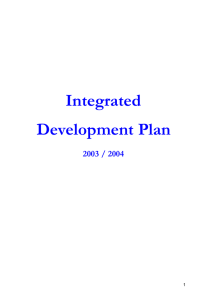 Integrated Development Plan  2003 / 2004