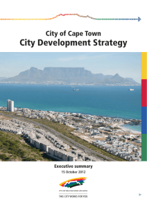 City Development Strategy City of Cape Town Executive summary ▲