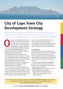 City of Cape Town City Development Strategy