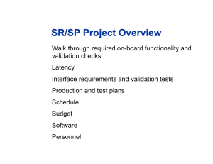 SR/SP Project Overview