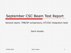 September CSC Beam Test Report Darin Acosta 28 May 2016