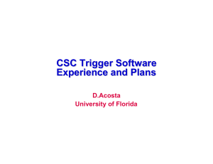 CSC Trigger Software Experience and Plans D.Acosta University of Florida