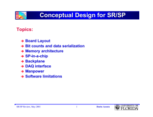 Conceptual Design for SR/SP Topics: