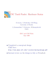 CSC Track Finder: Hardware Status Completed a conceptual design CMS Note :