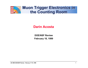 Muon Trigger Electronics in the Counting Room Darin Acosta DOE/NSF Review