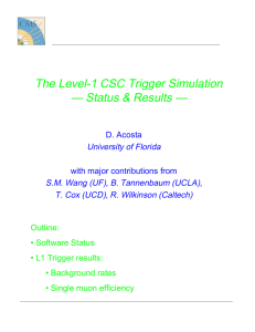 The Level-1 CSC Trigger Simulation — Status &amp; Results —