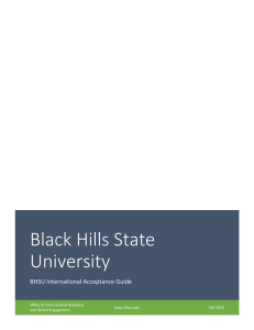 Black Hills State University  BHSU International Acceptance Guide