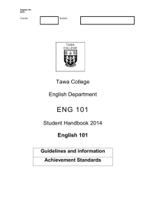 ENG 101 Tawa College English Department