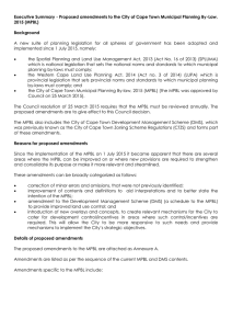 Executive Summary - Proposed amendments to the City of Cape... 2015 (MPBL)