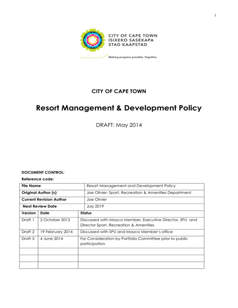 resort-management-development-policy-city-of-cape-town-draft-may-2014