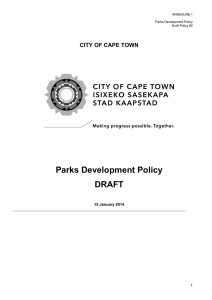 Parks Development Policy DRAFT  CITY OF CAPE TOWN