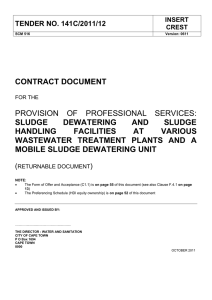 CONTRACT DOCUMENT SLUDGE DEWATERING AND