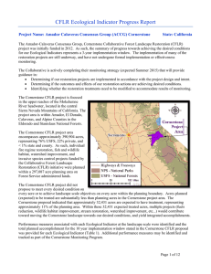 CFLR Ecological Indicator Progress Report