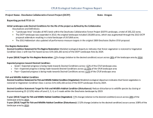 CFLR Ecological Indicator Progress Report