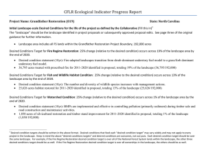 CFLR Ecological Indicator Progress Report