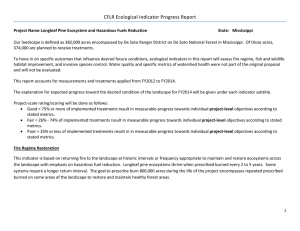 CFLR Ecological Indicator Progress Report