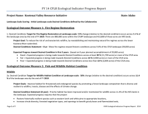FY 14 CFLR Ecological Indicator Progress Report